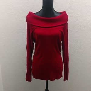 Beautiful red long sleeve fold over top
